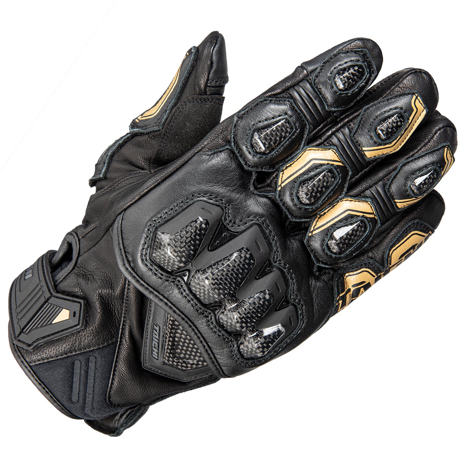 Oil-Tac Coppertech Leather Premium Riding Glove in Black Medium 7 / Black