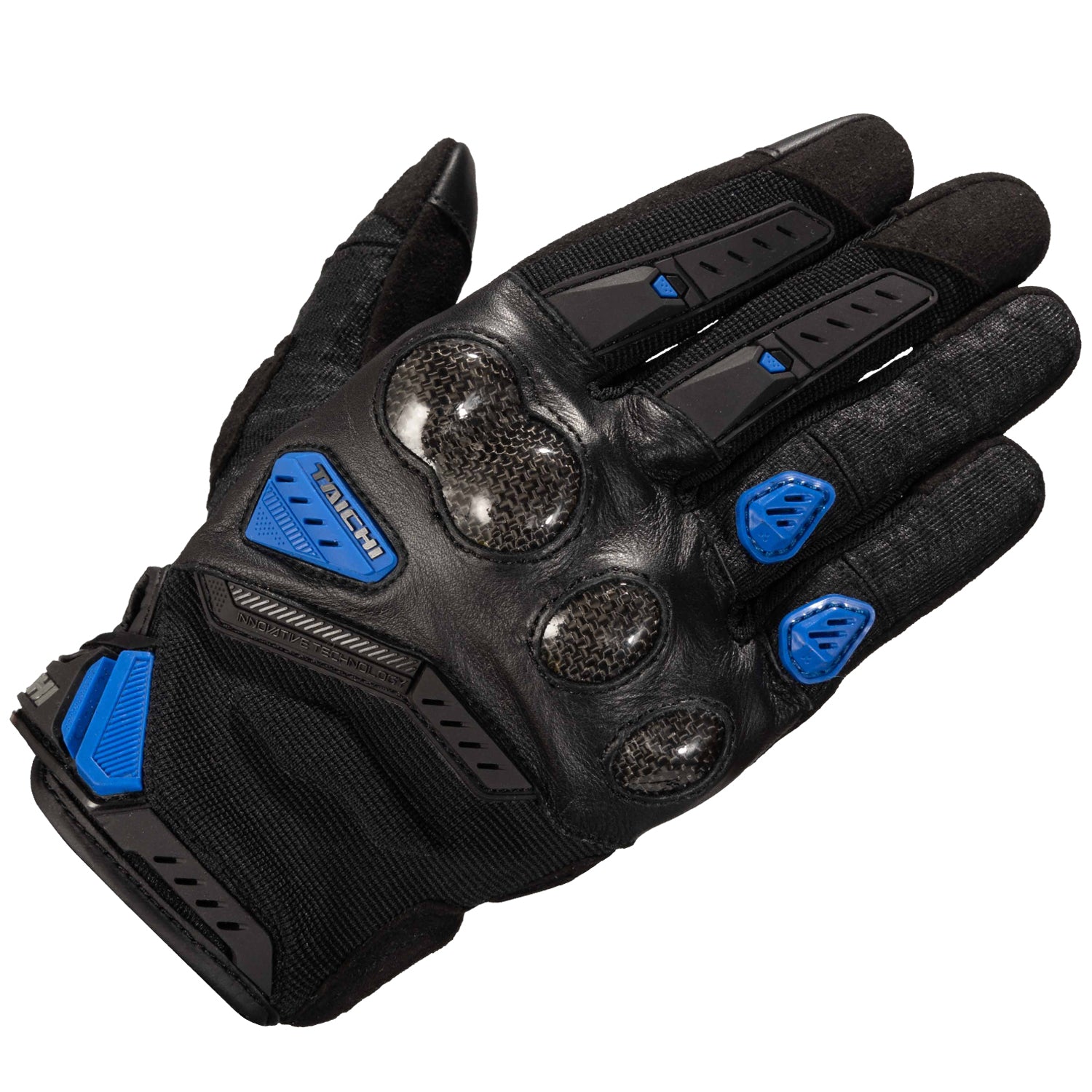 VELOCITY MESH GLOVES BLACK/BLACK/BLUE RST444 – RS-TAICHI USA